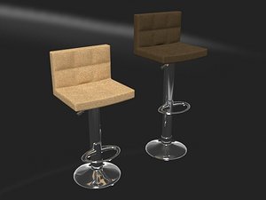 Bar Stool Leather High Back