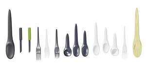 kitchen essentials utensils spoons 3D model