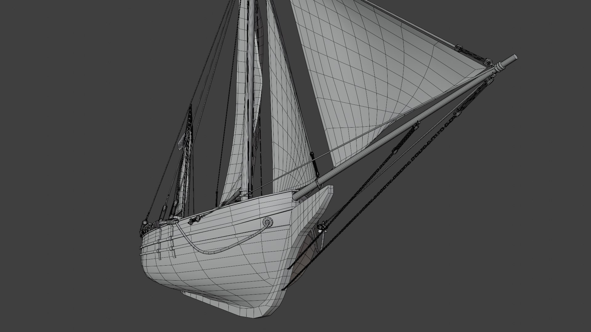 Oyster sloop spray model - TurboSquid 1632301
