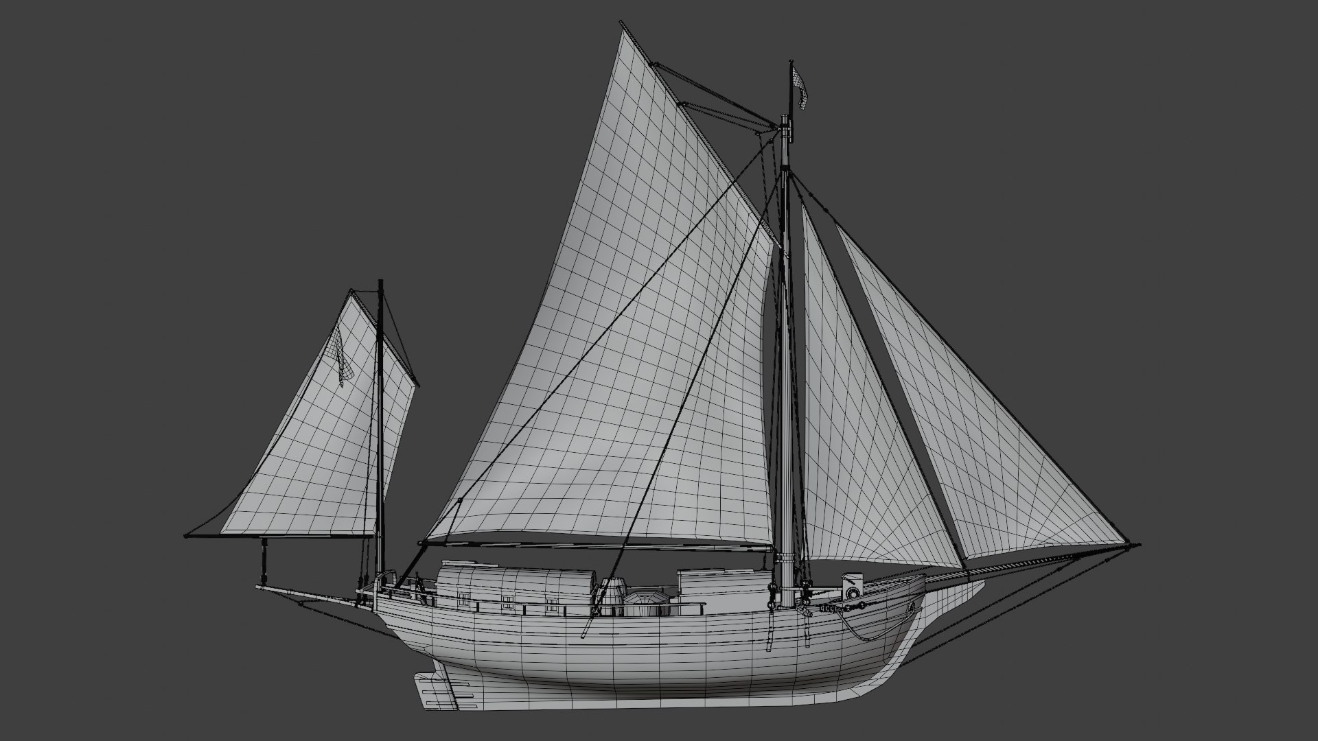 Oyster sloop spray model - TurboSquid 1632301