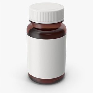 Glass Pill Bottle 3D model