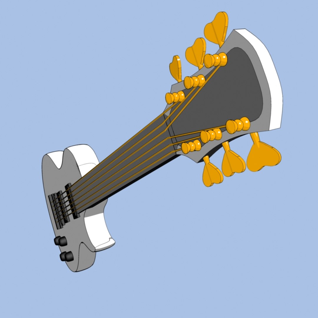 cartoon les paul electric guitar 3d max