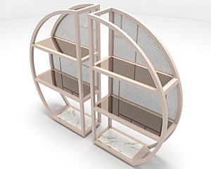 Modern Bookshelf Wicker 3D model