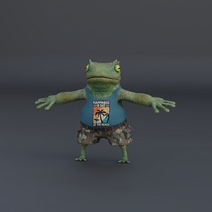 3D Frog boy character