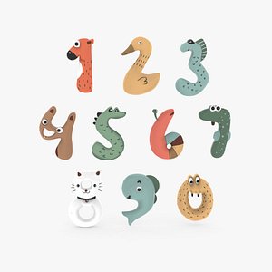 Cartoon Number v004 3D model