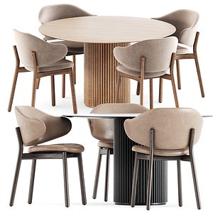 Holly chairs and Palais Royal table 3D