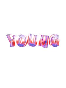 YOUNG advertising title Art word model