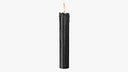 Single Burning Candle Black