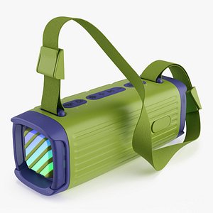 Portable Bluetooth Speaker with RGB Lighting Green-Blue