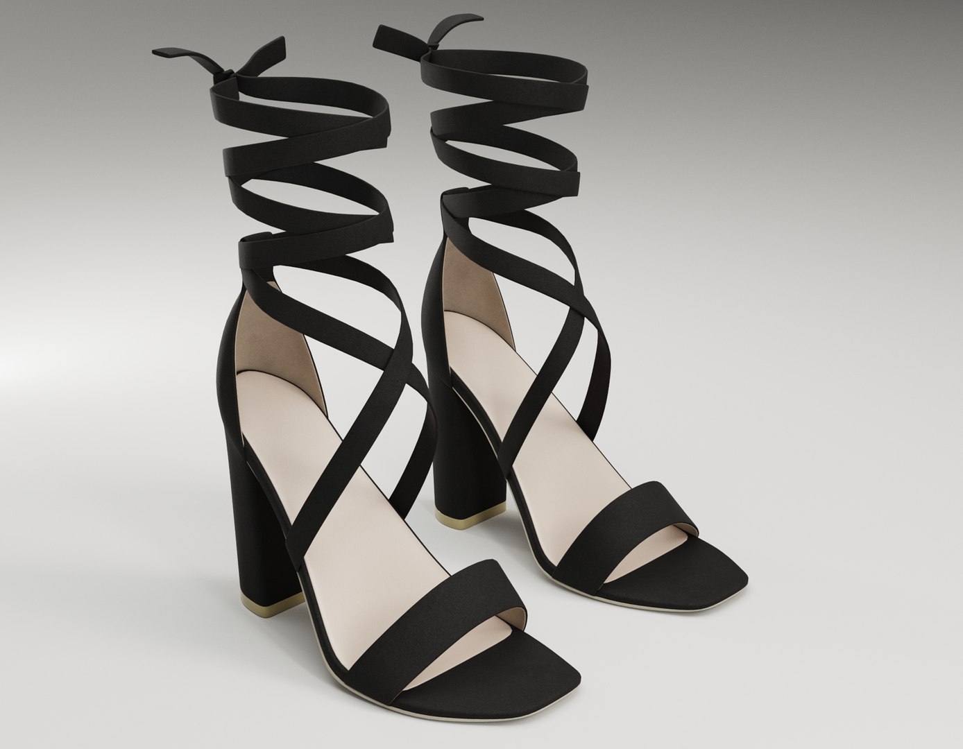 Suede strappy high heels