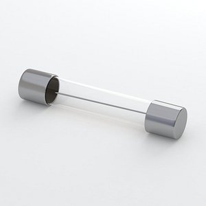 Glass Tube Fuse Silver 01 3D