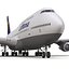 Boeing 747-300 Lufthansa Rigged 3D Model