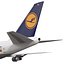 Boeing 747-300 Lufthansa Rigged 3D Model