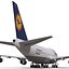 Boeing 747-300 Lufthansa Rigged 3D Model