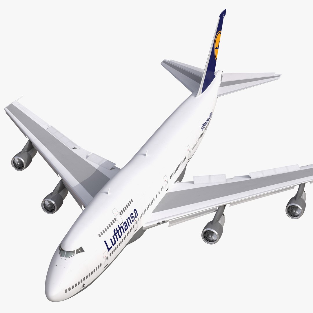 Boeing 747-300 Lufthansa Rigged 3D Model 3D model preview