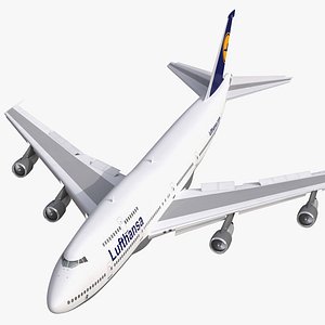 Boeing 747-300 Lufthansa Rigged 3D Model