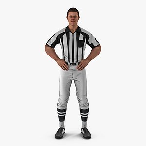 3D american football referee rigged model