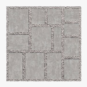 Paving tile pebble low oval n6 3D model