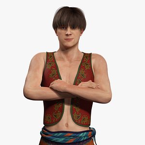 Aladdin Inspired Young Male Character Rigged Middle Eastern Folk Hero