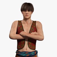 Aladdin Inspired Young Male Character Rigged Middle Eastern Folk Hero