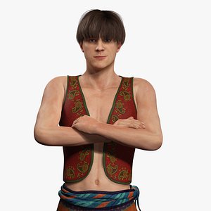 Aladdin Inspired Young Male Character Rigged Middle Eastern Folk Hero