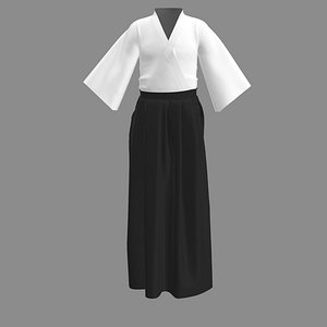 marvelous hakama japanese clothes 3D model