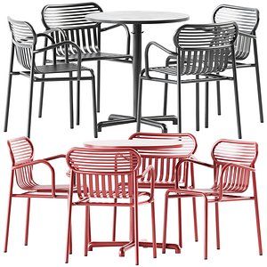 3D Ikea Stensele Round Table and Week-end Chair with Armrest by Petite Friture