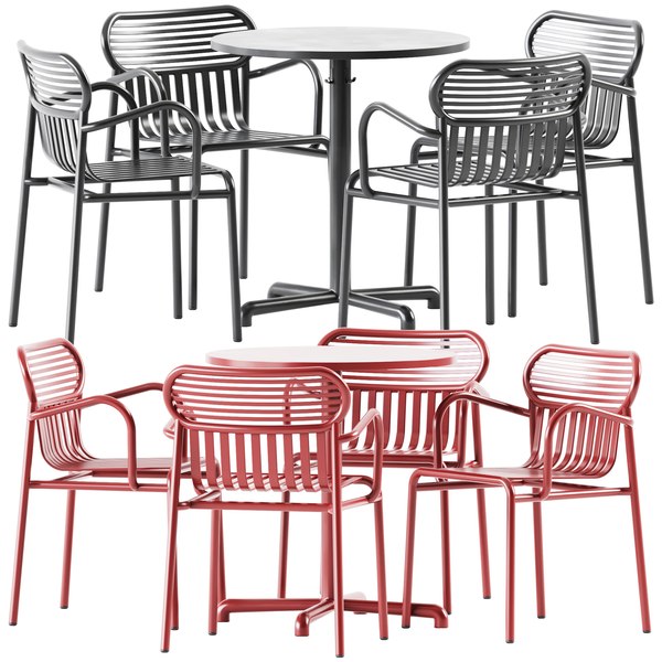 modèle 3D de Table ronde Ikea Stensele et chaise de week-end avec