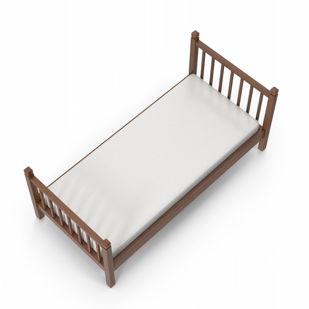 Dark Wood Bed 3D Model TurboSquid 2065299