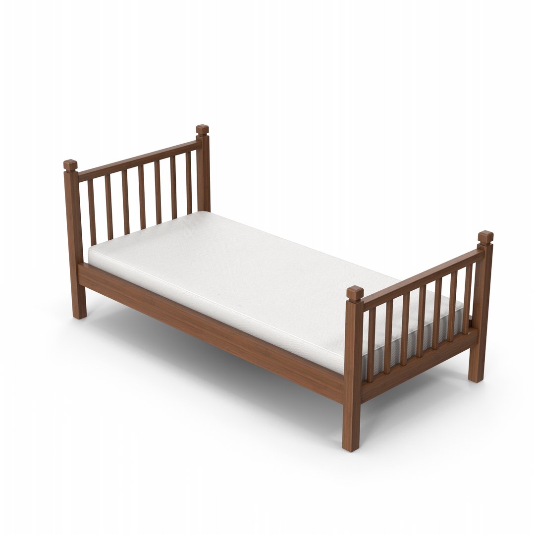 Dark Wood Bed 3D Model TurboSquid 2065299