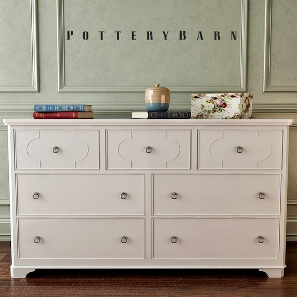 potterybarn shelby dresser hutch 3d fbx