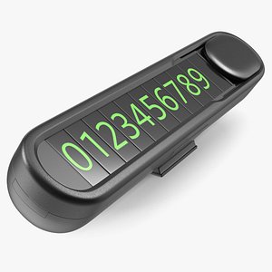 Car Parking Contact Number Sign Black 3D model