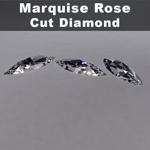 3d model marquise rose cut diamond