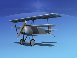 triplanes fokker dr-1 fighter 3d max