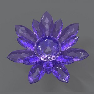 Glass Flower Showpiece Purple model