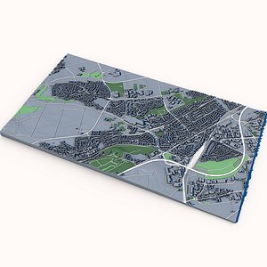 Hurth Town Germany 3D Model Rhine-Erft District Architecture German Townscape 3D model