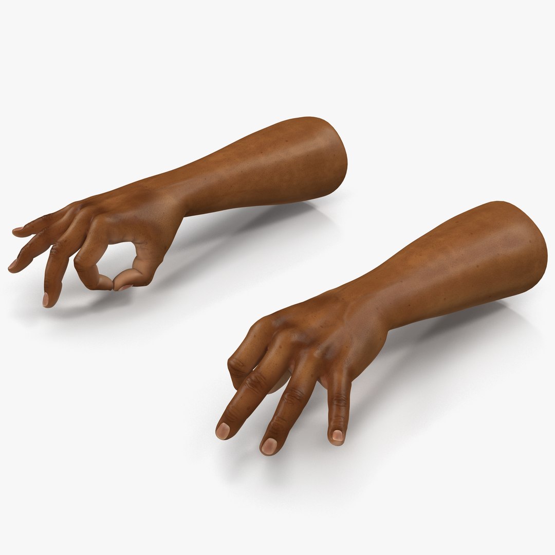 African Man Hands 3 Pose 5 3D Model 3D model preview