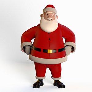 rigged cartoon santa claus 3D model