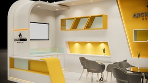 Exhibition booth design 3D model 6m x 3m
