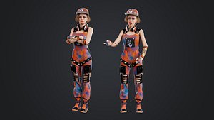 3D HipHop Girl Rigged