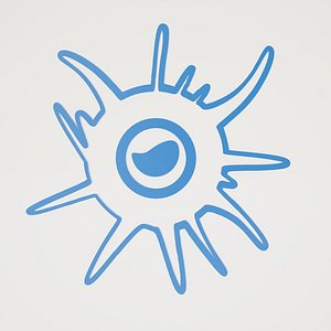 3D Bacteria Icon Blue