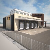 Cargo Building TIR Low Poly