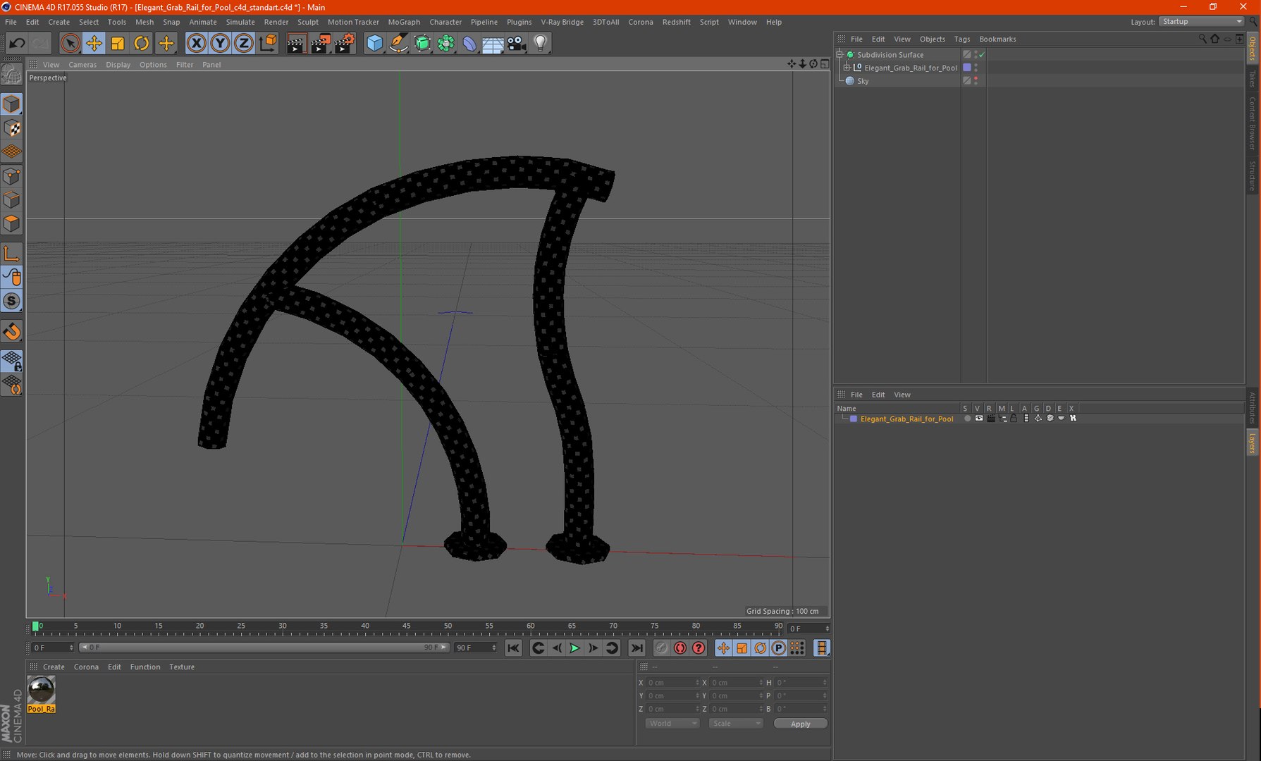 3D Model Elegant Grab Rail For Pool - TurboSquid 1990745