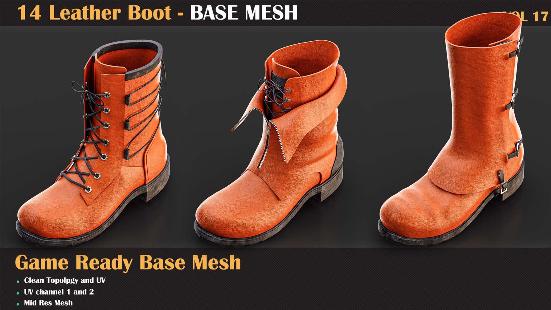 14 Leather Boot BASE MESH - VOL 17 3D Model - TurboSquid 2248589