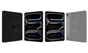 3D Apple iPad Pro 13 2024 Silver And Space Black