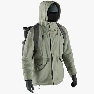 Men's Pullover with Coat, Gloves, Hat and Bacpack 13