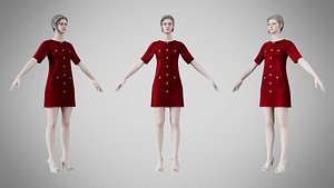 3D Dress 46 Crimson Velvet