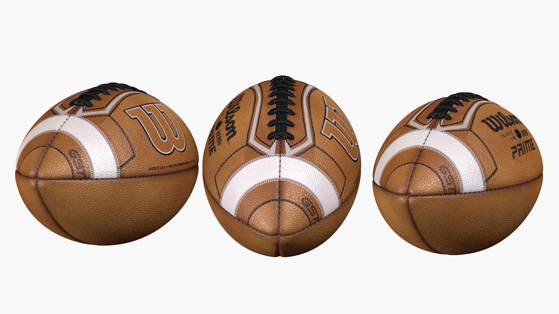 Realistic Wilson GST PRIME American Football Ball 8K 3D