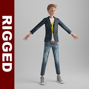 3d model cartoon boy rigged
