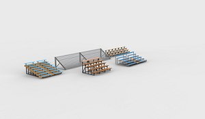 stadium bleachers set 3D model